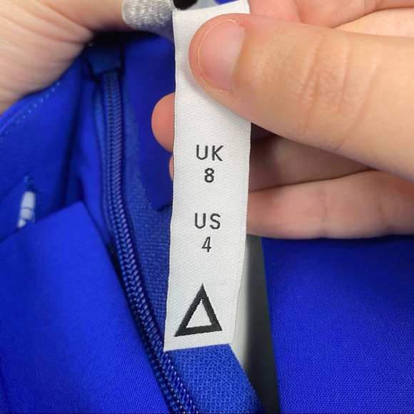 AQ/AQ Maverick Blue Cross Strap Mini Dress With Full Skirt US Size 4 - Picture 9 of 9